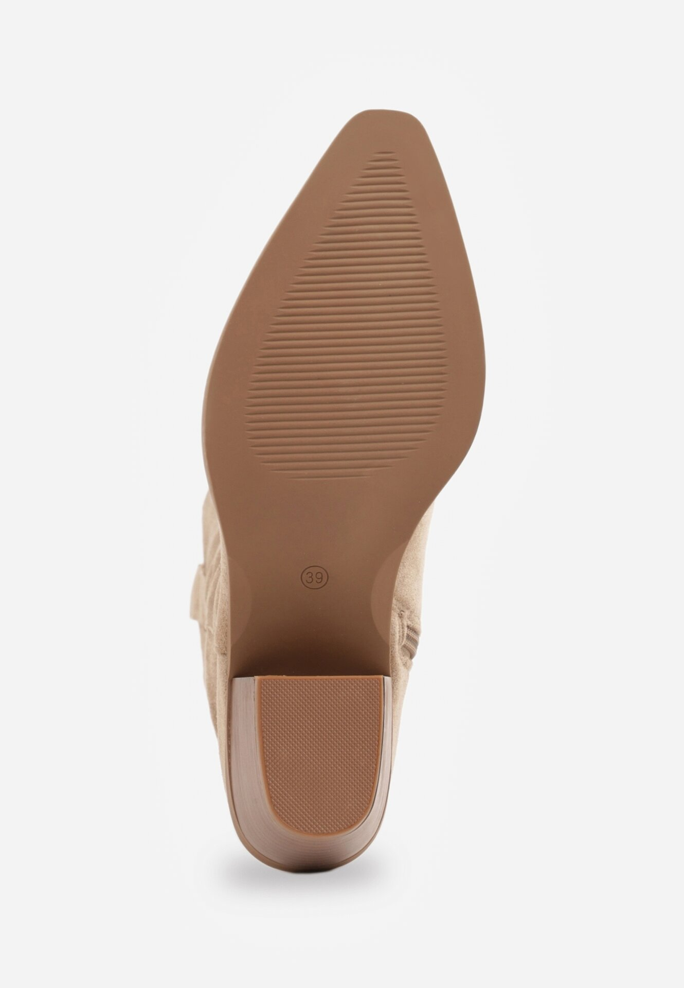 Bottines Santiags suédine style Cowboy mi Mollet - taupe