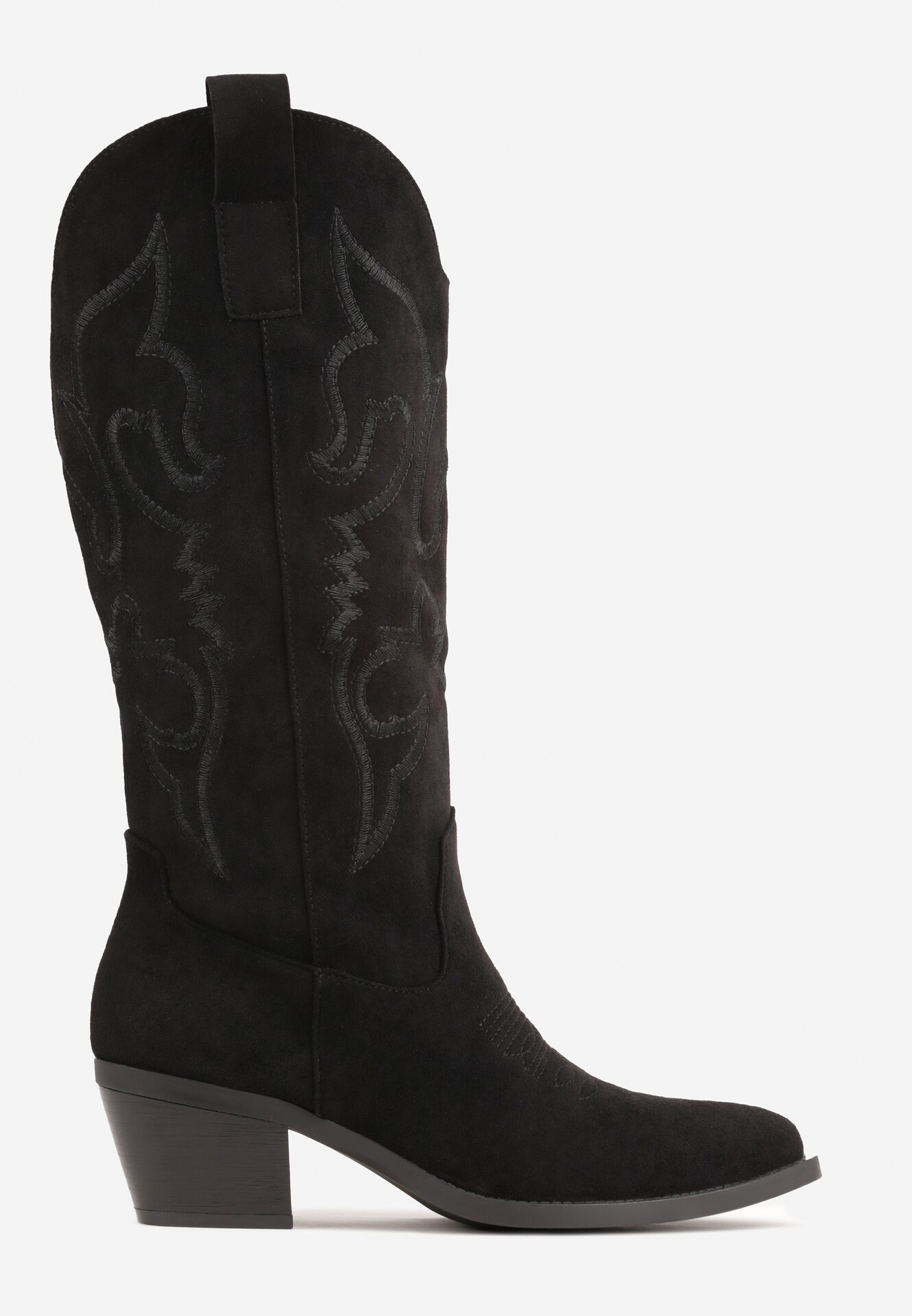 Boots Santiags suédine style Cowboy - NOIR