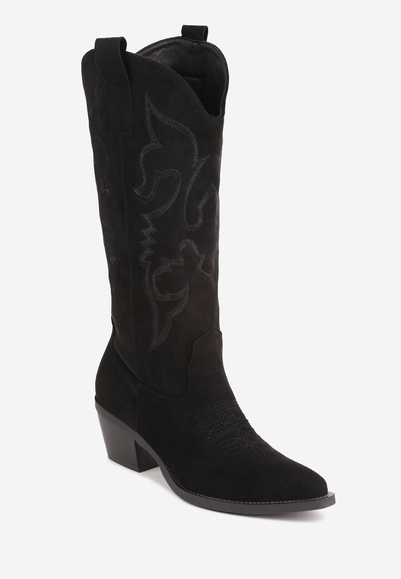 Boots Santiags suédine style Cowboy - NOIR
