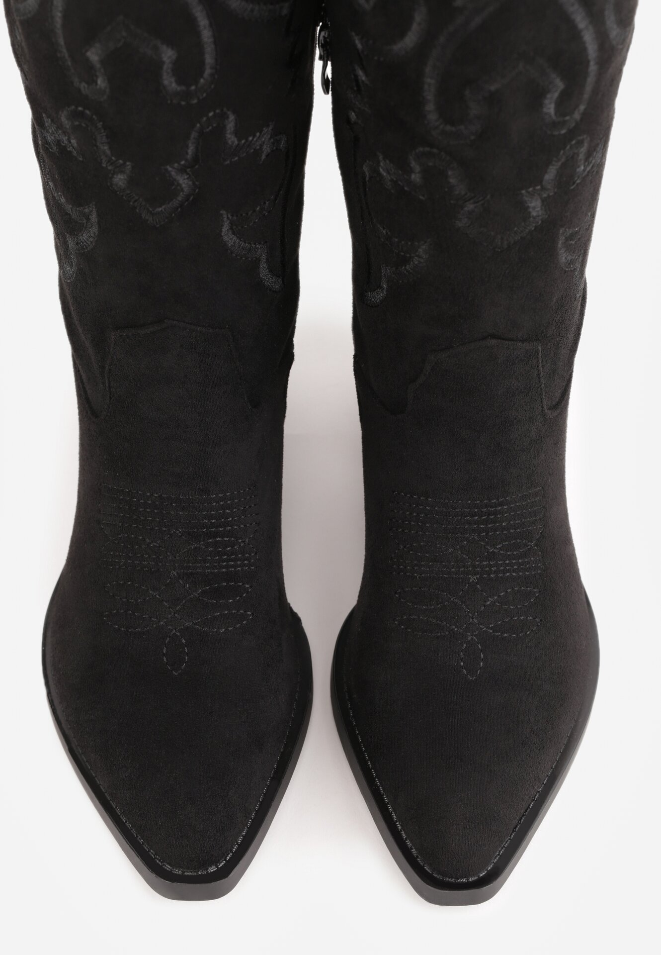 Boots Santiags suédine style Cowboy - NOIR