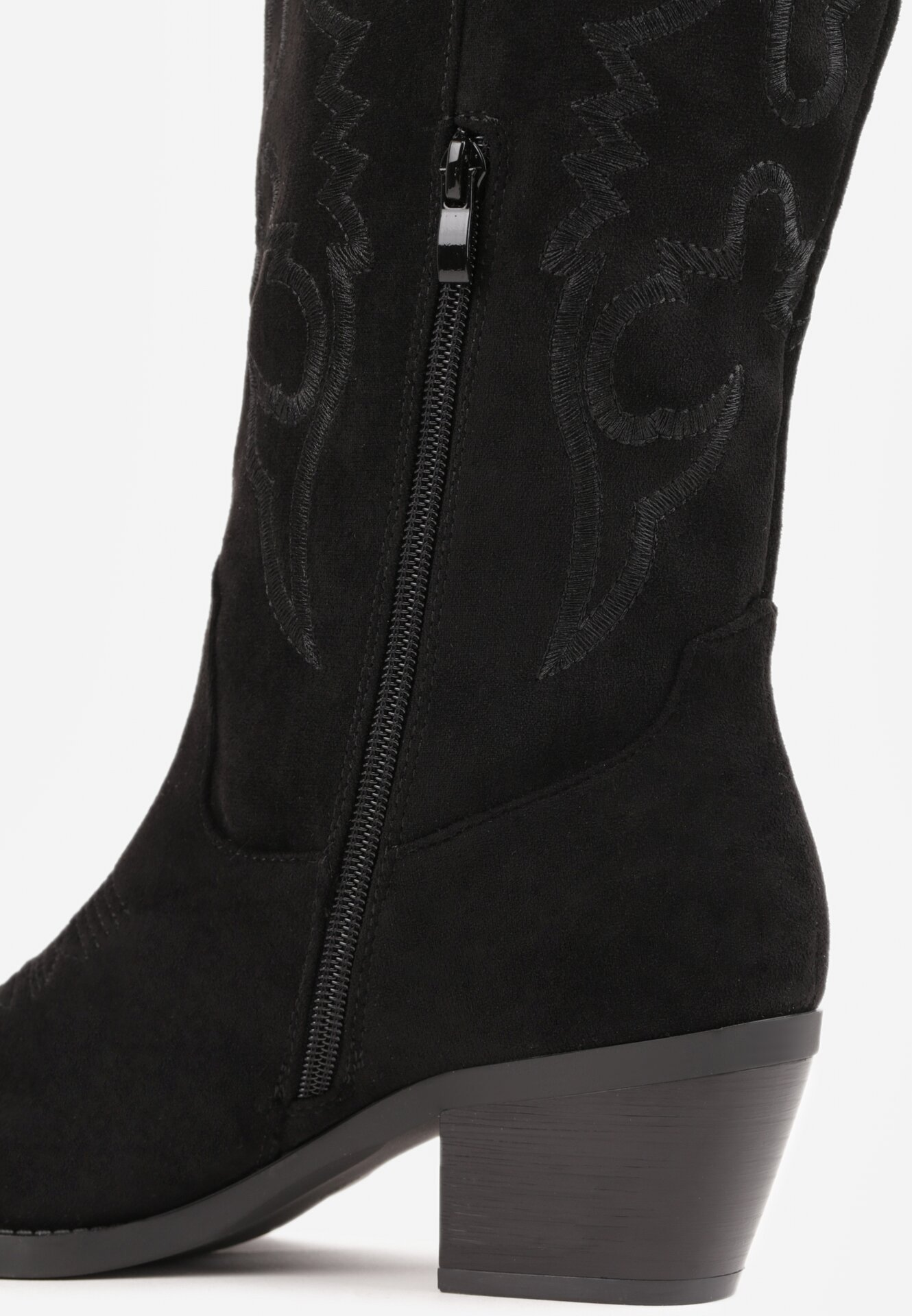 Boots Santiags suédine style Cowboy - NOIR