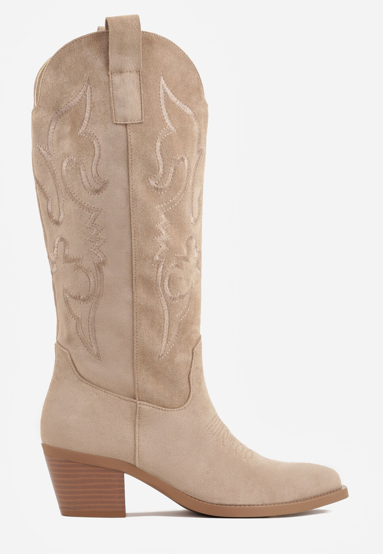 Boots Santiags suédine style Cowboy - taupe