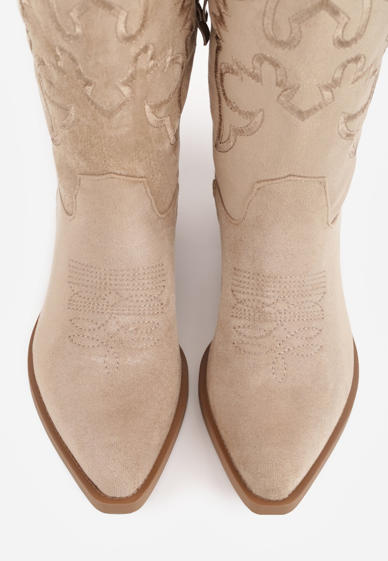 Boots Santiags suédine style Cowboy - taupe