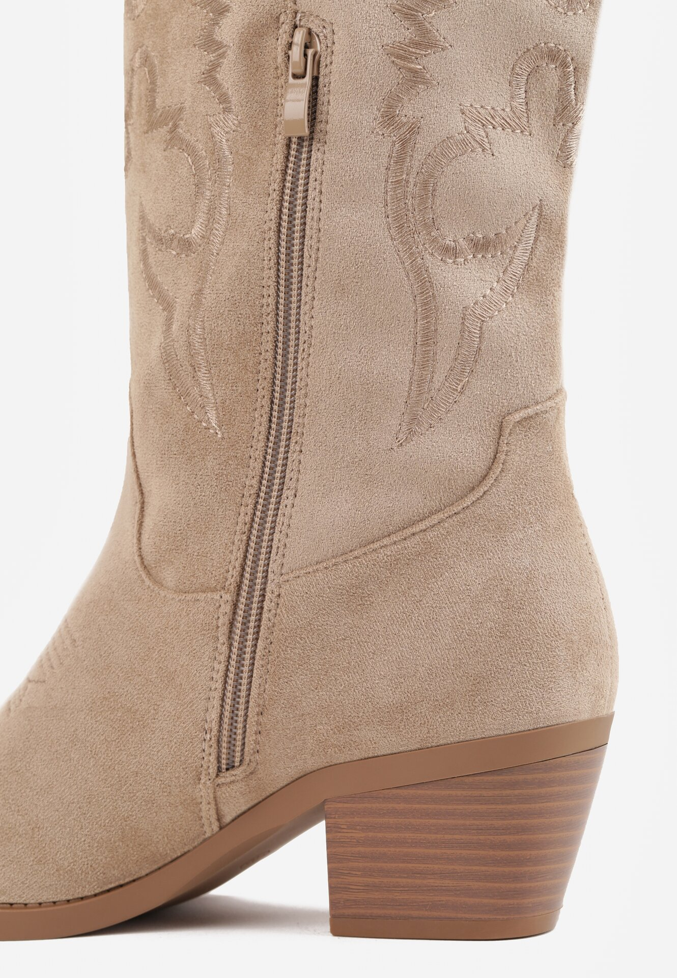 Boots Santiags suédine style Cowboy - taupe