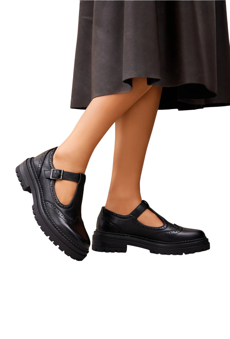 Derbies femmes style Salomés plateforme, Noires