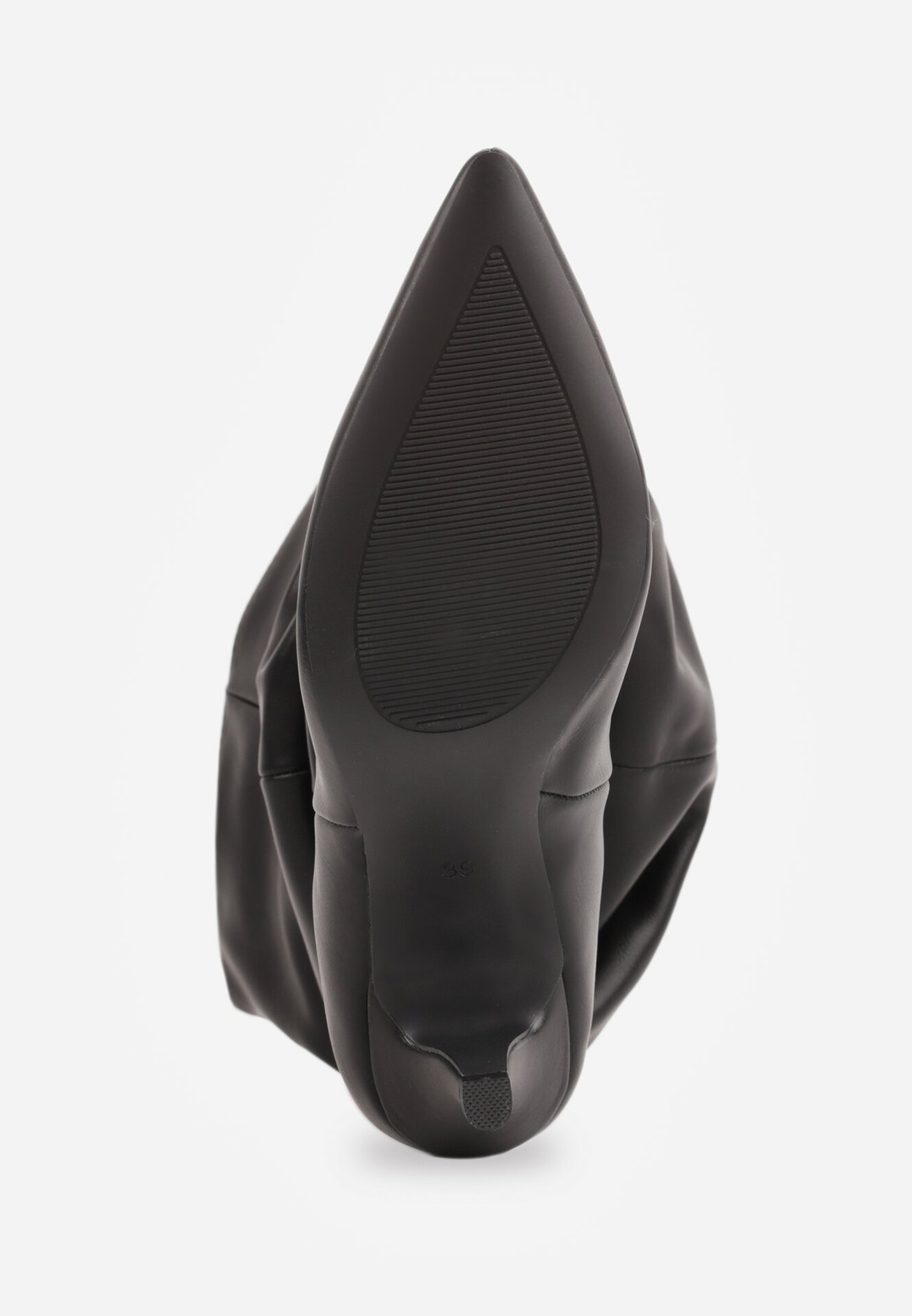 Bottines souple plissé bout pointu à talon, Noir