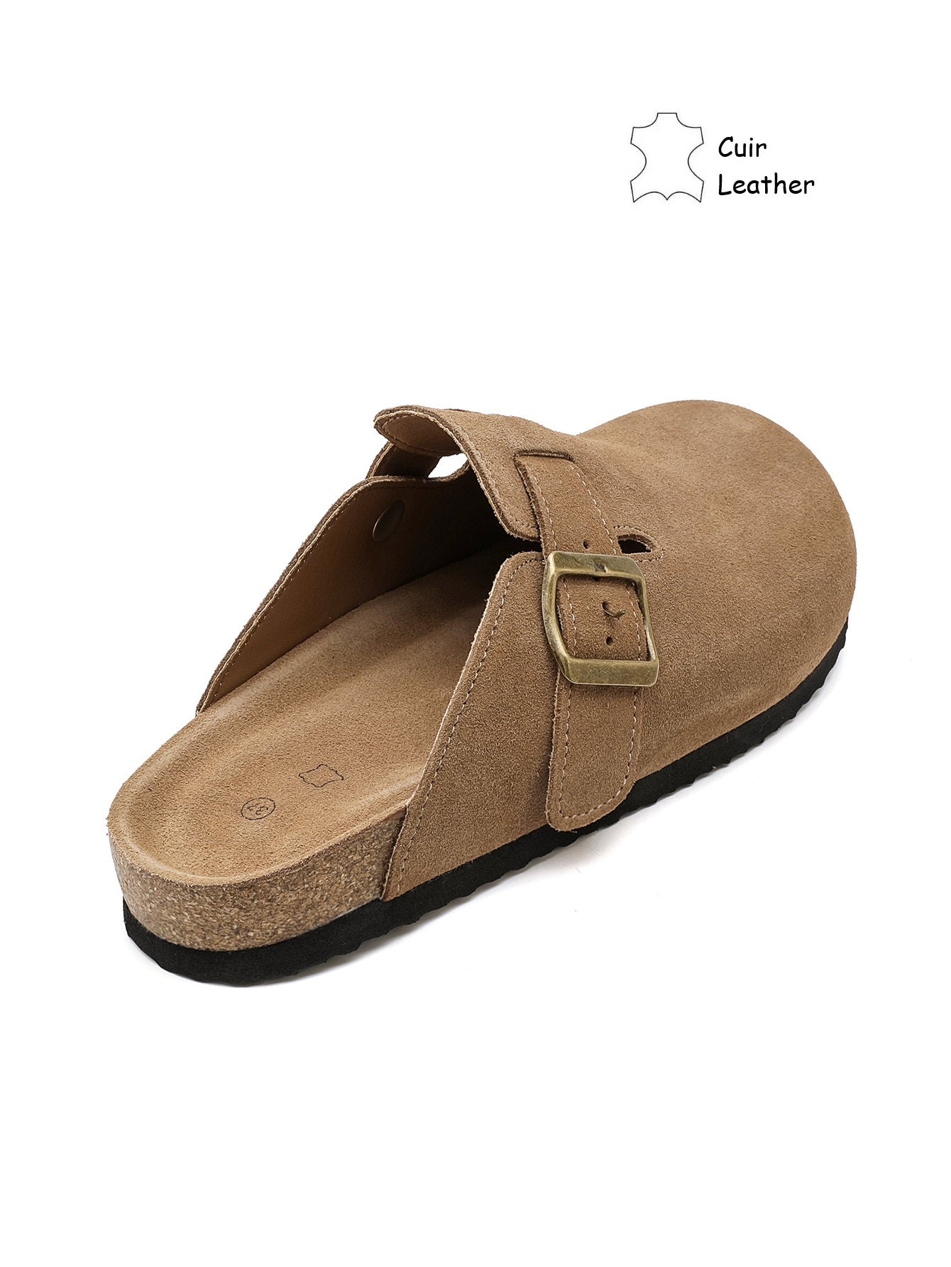 Sabots Mules CUIR daim, Cognac