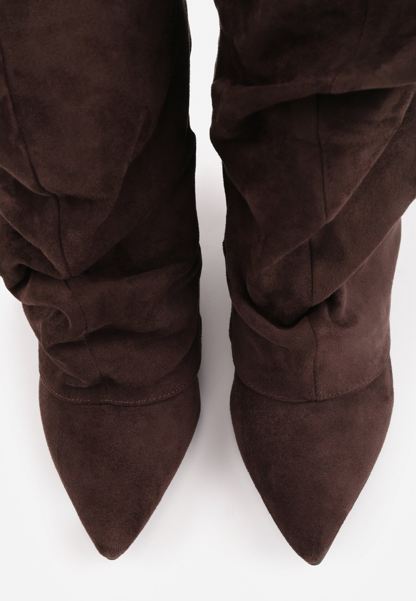 Bottes Plissées à Revers en Suède - marron