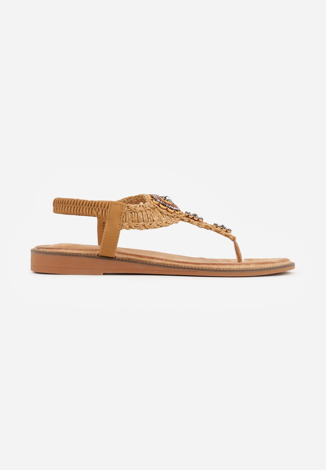 Sandales femmes confort à entre doigt, Camel