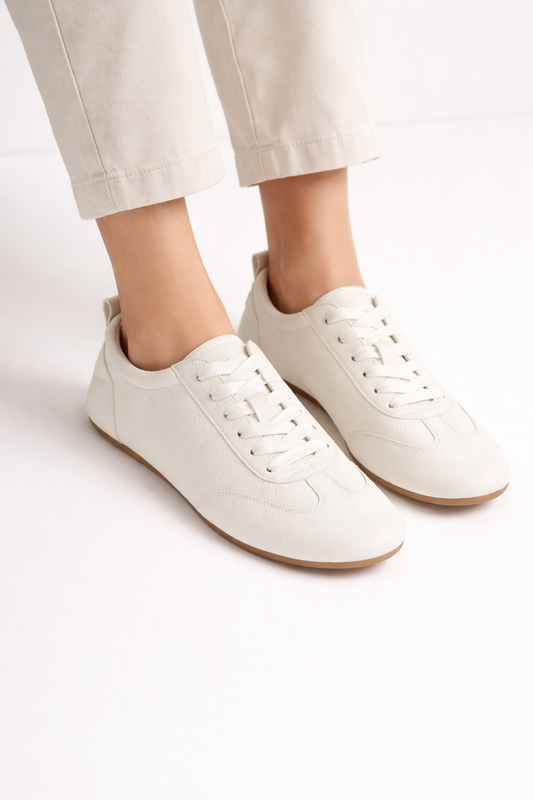 Baskets avec lacets style ballerine, Blanc
