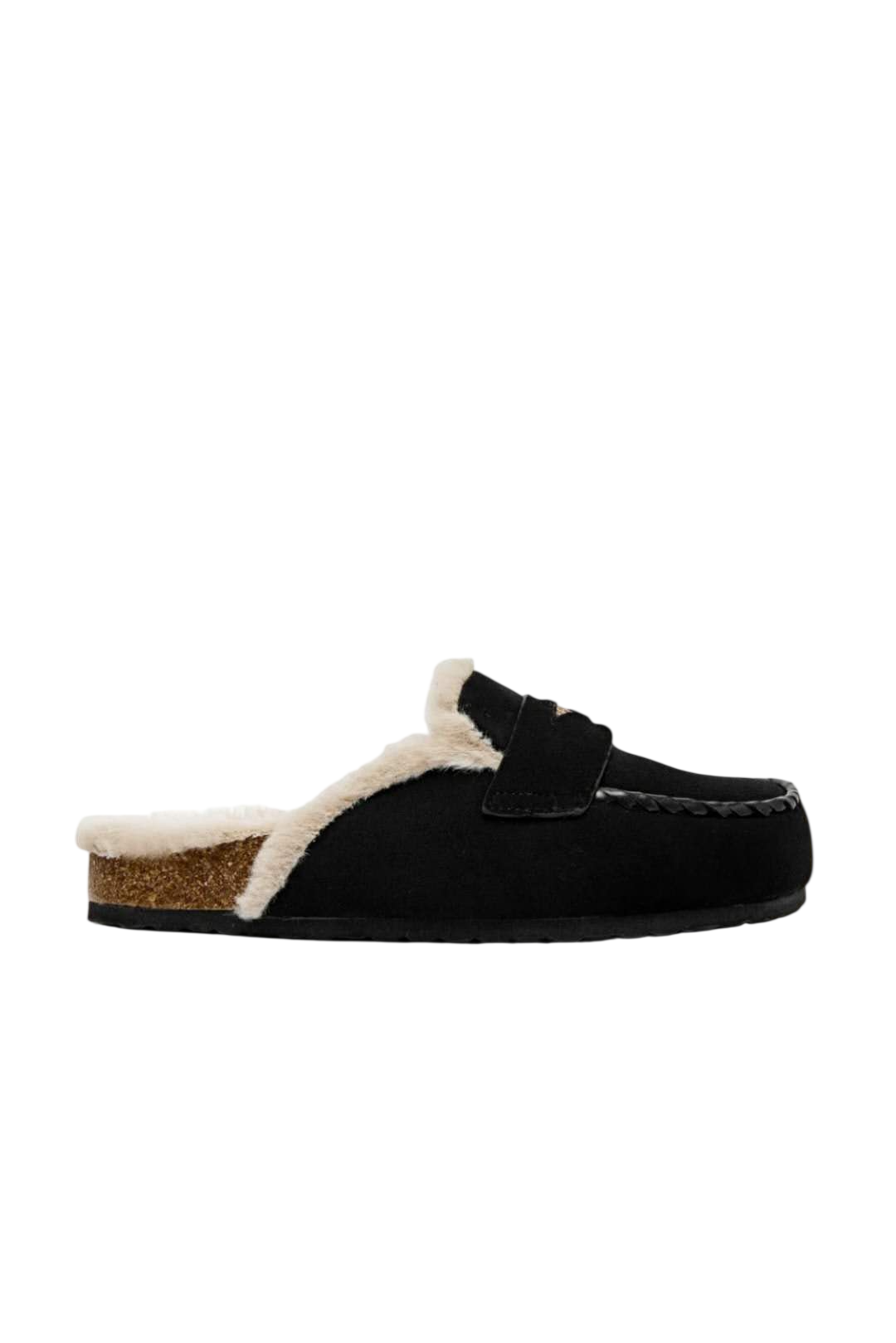 Mules Moccasins Fourrées - noir