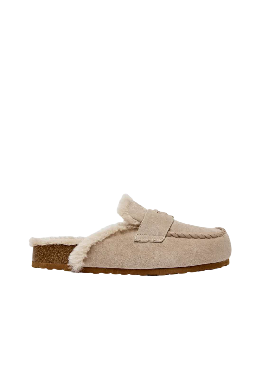 Mules Moccasins Fourrées - taupe