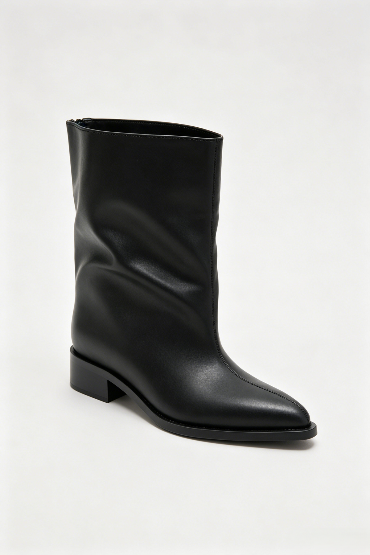 Bottines Mi-Hautes Minimalistes à Bout Pointu