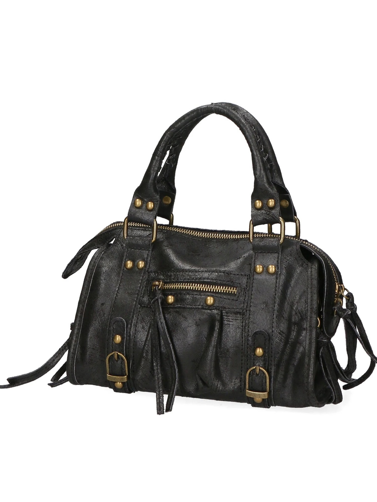 VICKY Sac à main Cuir Vintage, Noir