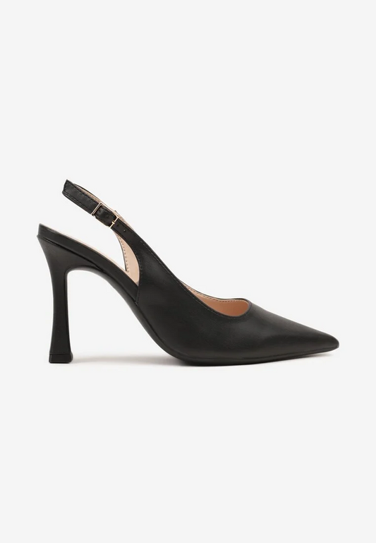 Escarpins slingback Noir, à talon aiguille