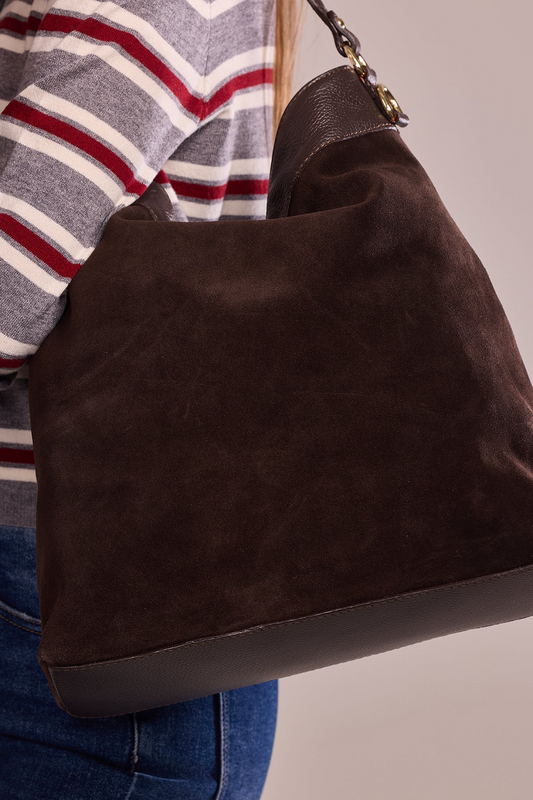 Sac CÉLINA SUÈDE- Chocolat