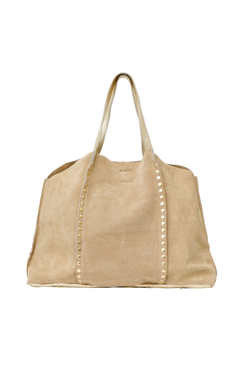 Sac Cabas en cuir daim GAELLE - Beige