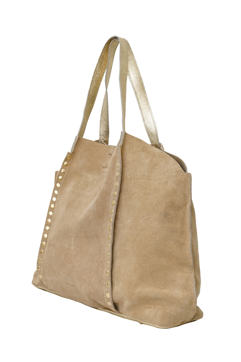 Sac Cabas en cuir daim GAELLE - Beige