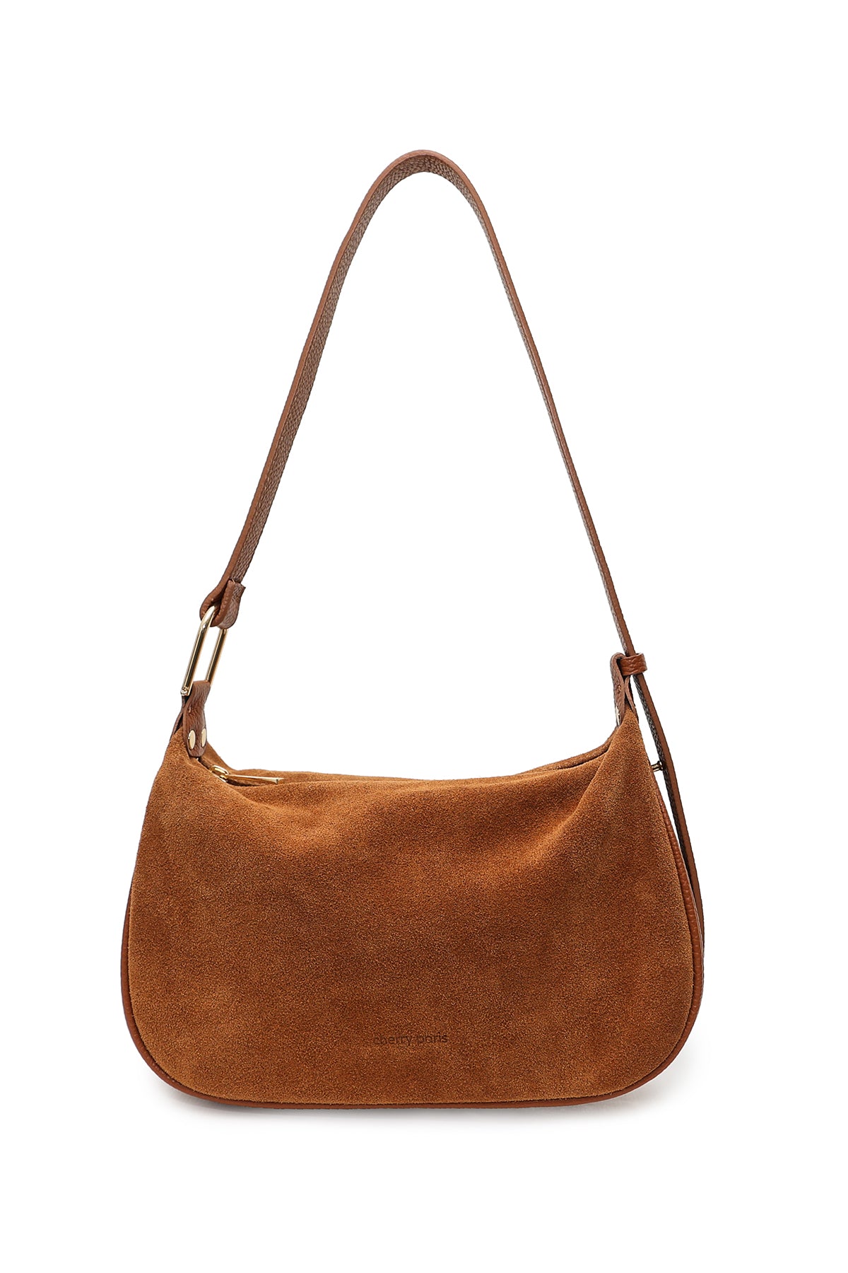 AMICIE sac porté main cuir SUEDE, Cognac