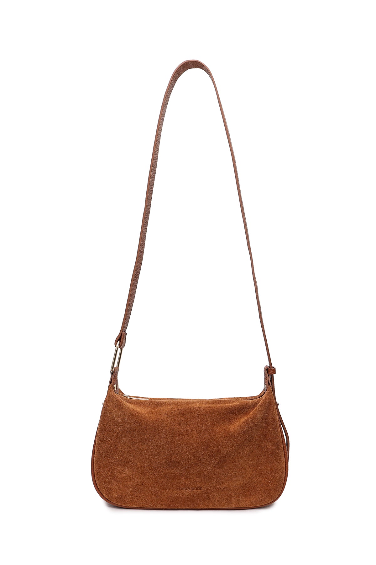 AMICIE sac porté main cuir SUEDE, Cognac