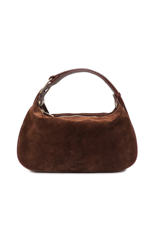 AMICIE sac porté main cuir SUEDE, Marron