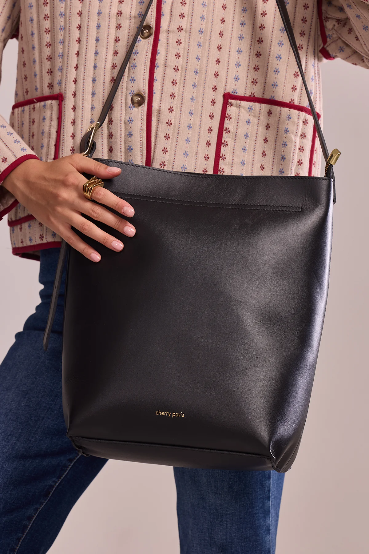 Sac Cabas cuir AMÉLIE - Noir