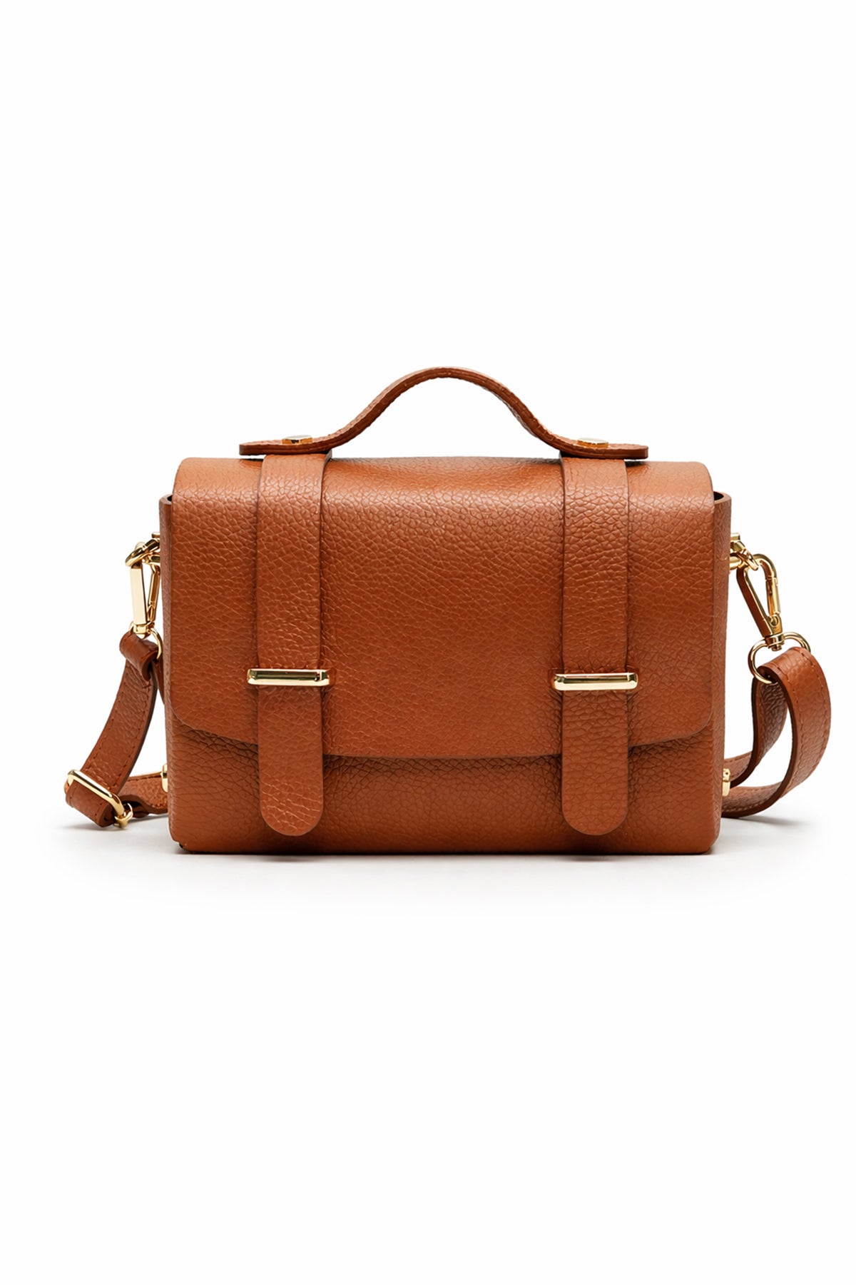 Sac cuir porté main BILLIE, Cognac