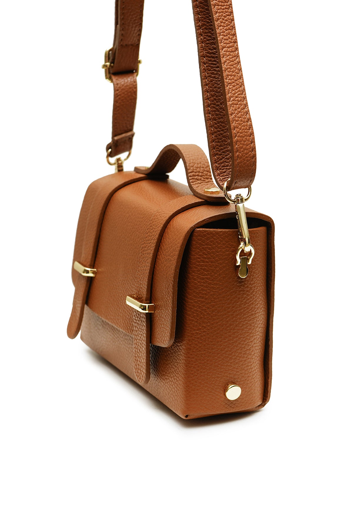 Sac cuir porté main BILLIE, Cognac