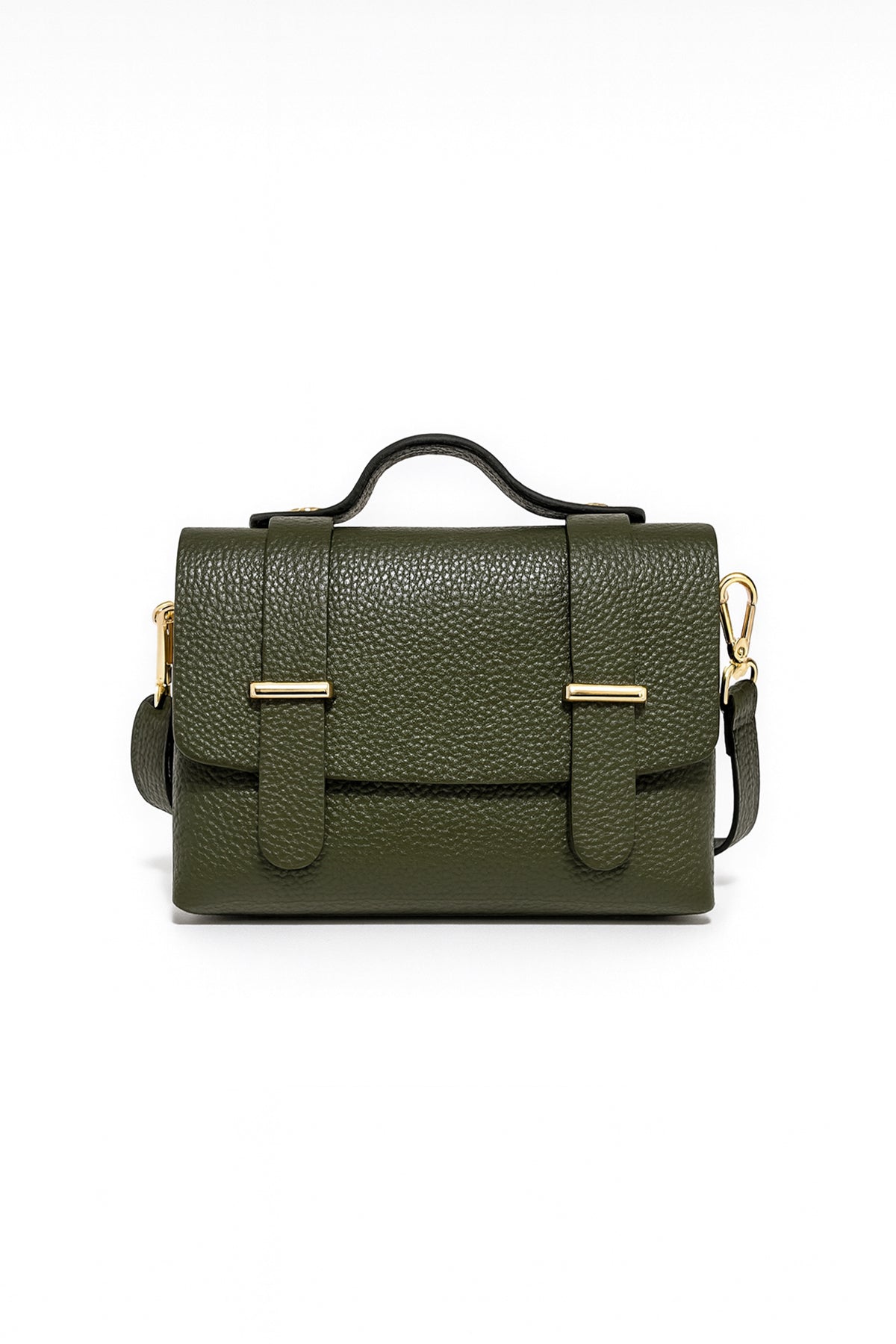Sac cuir porté main BILLIE, Kaki vert
