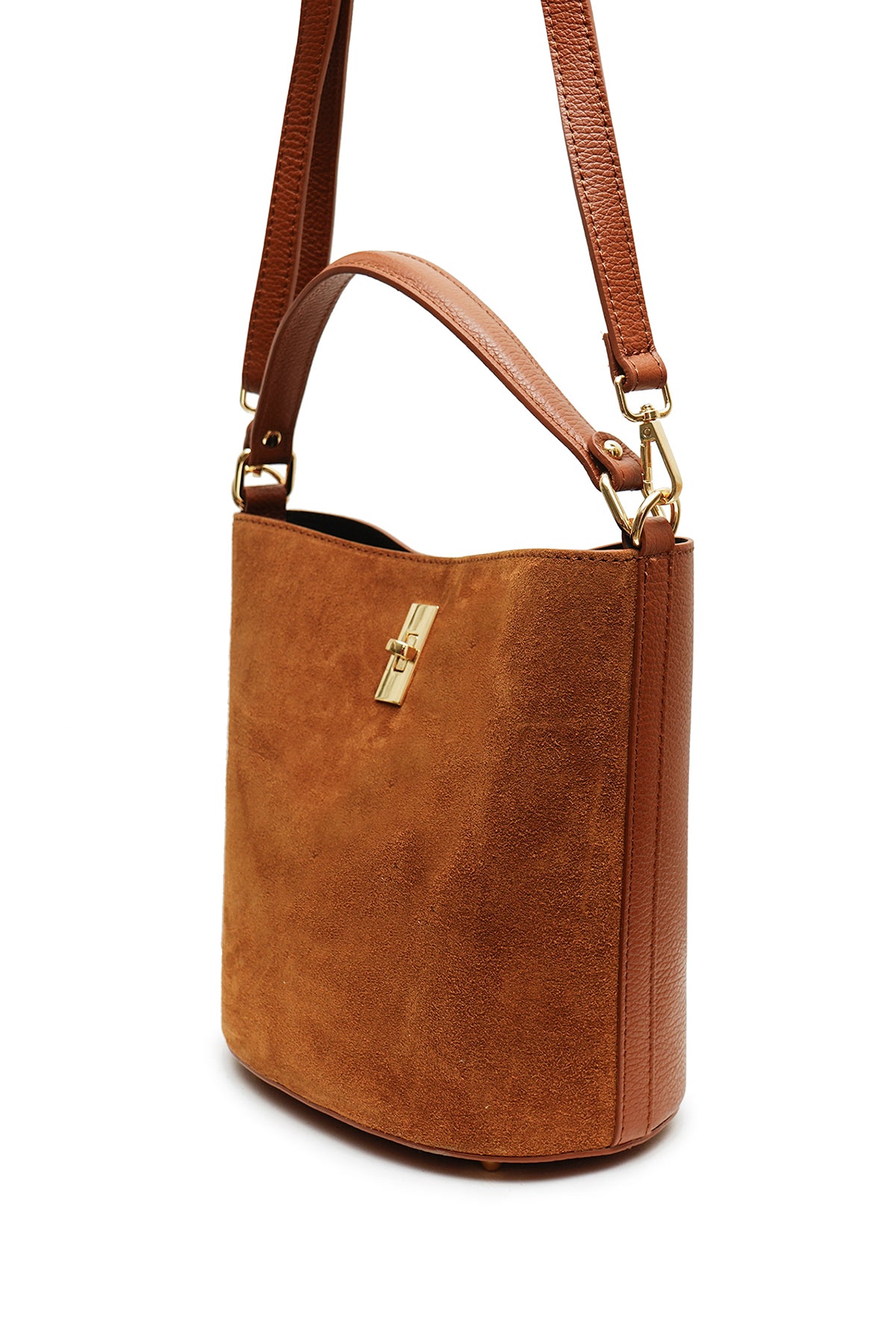 Sac ALIMA cuir SUÈDE - Cognac