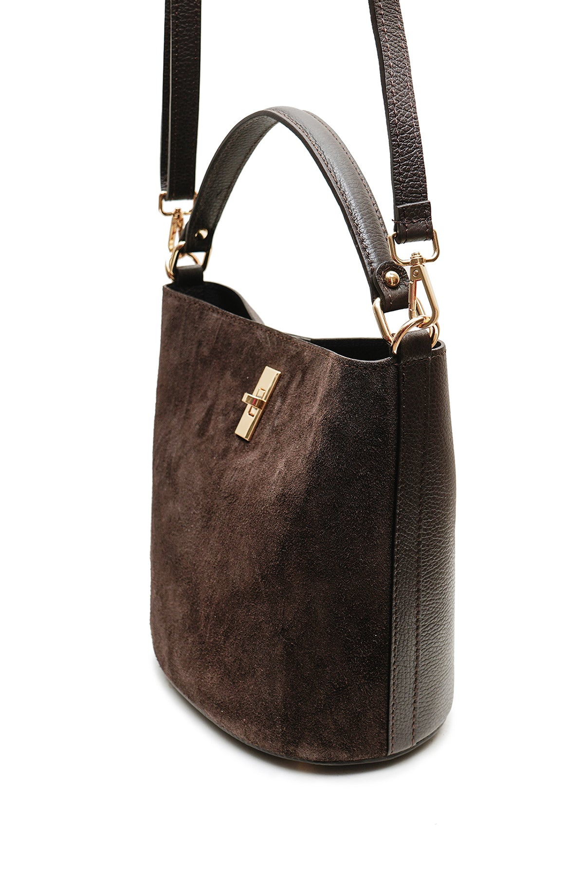 Sac ALIMA cuir SUÈDE - Marron choco