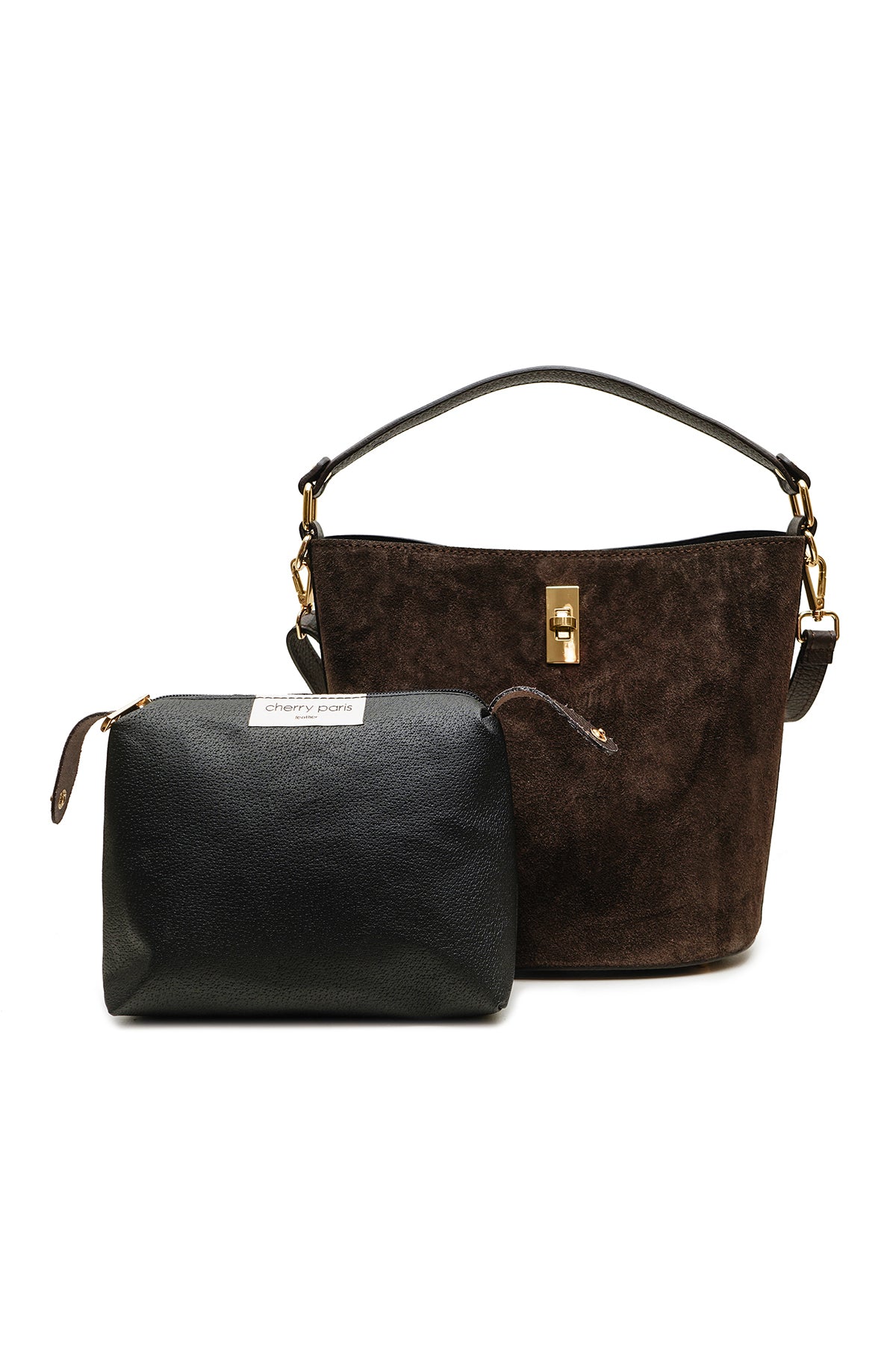 Sac ALIMA cuir SUÈDE - Marron choco