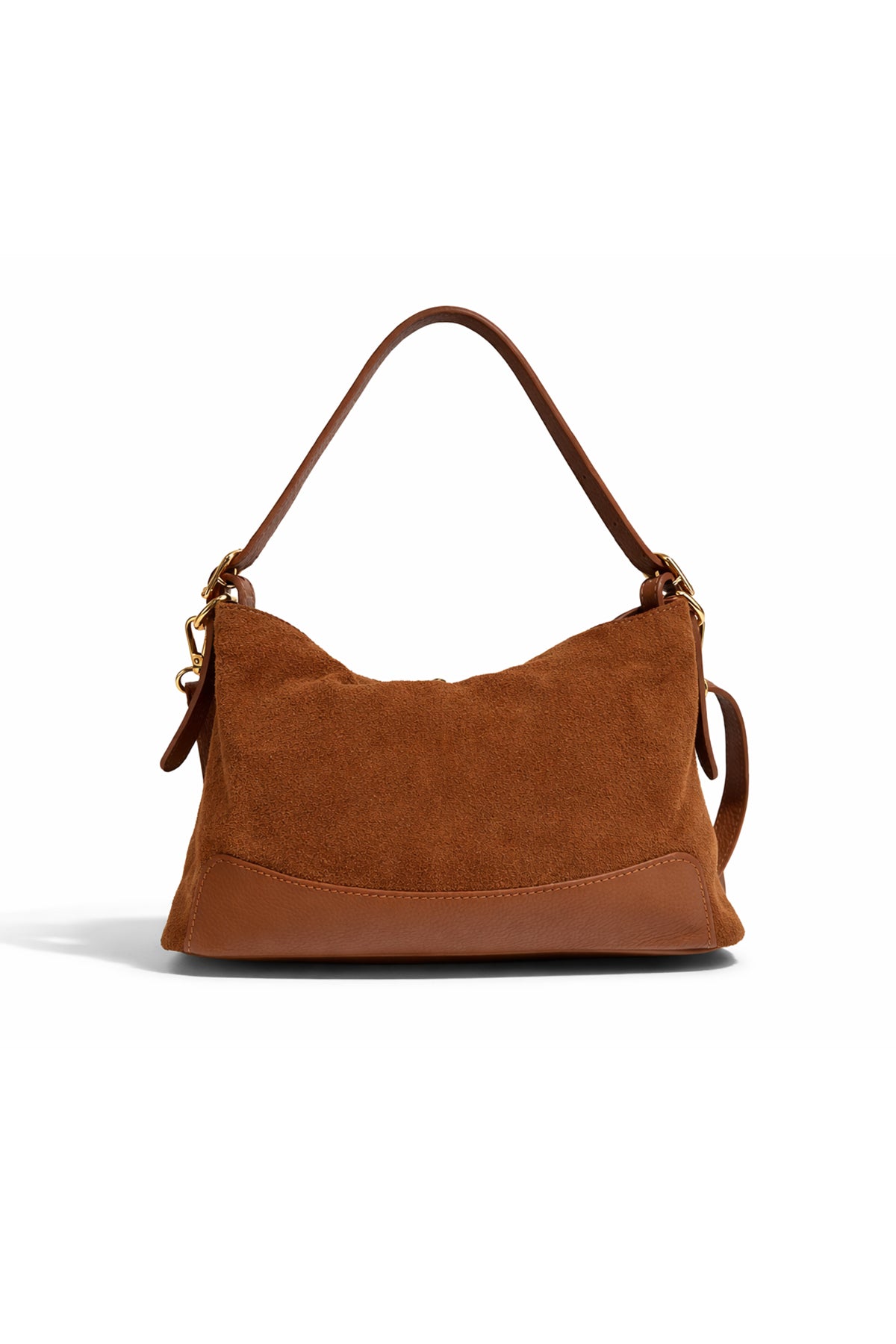 Sac cuir porté épaule PERLA SUEDE,  Cognac