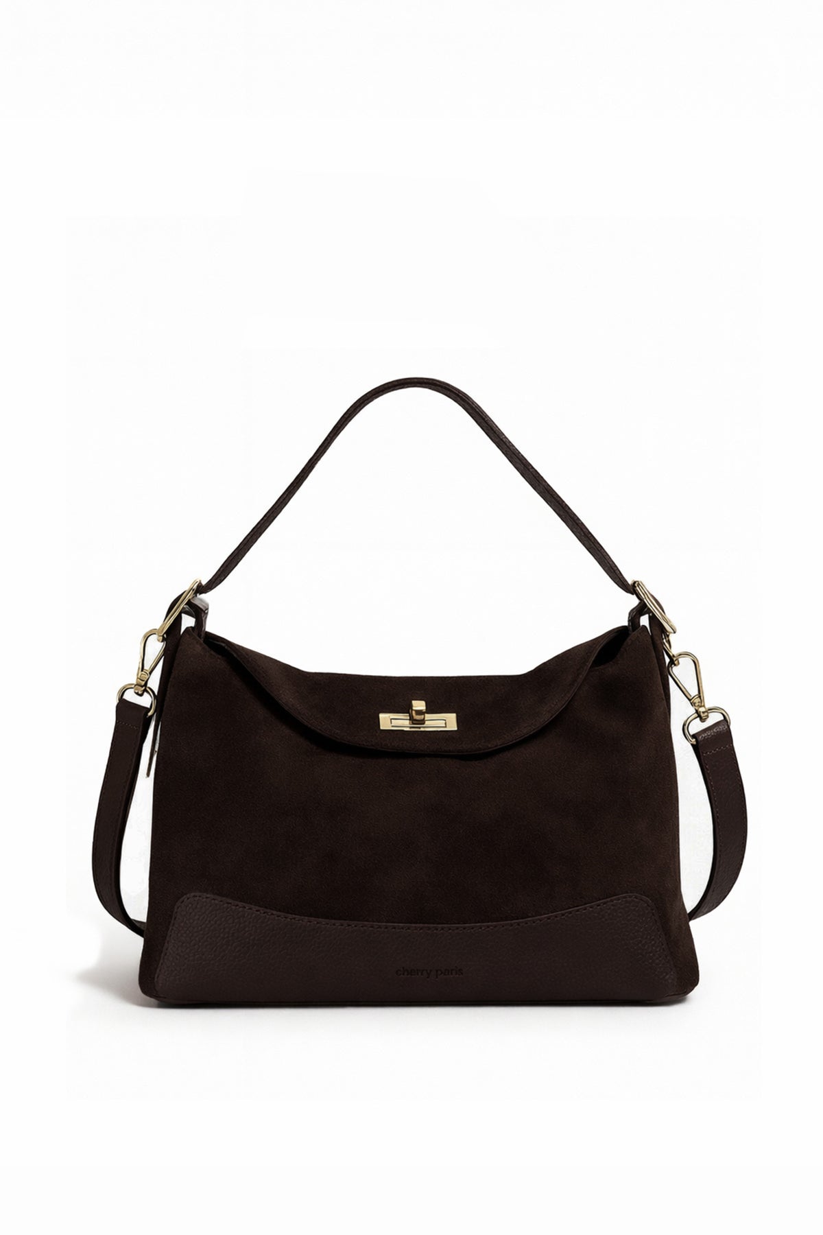 Sac cuir porté épaule PERLA SUEDE, Marron