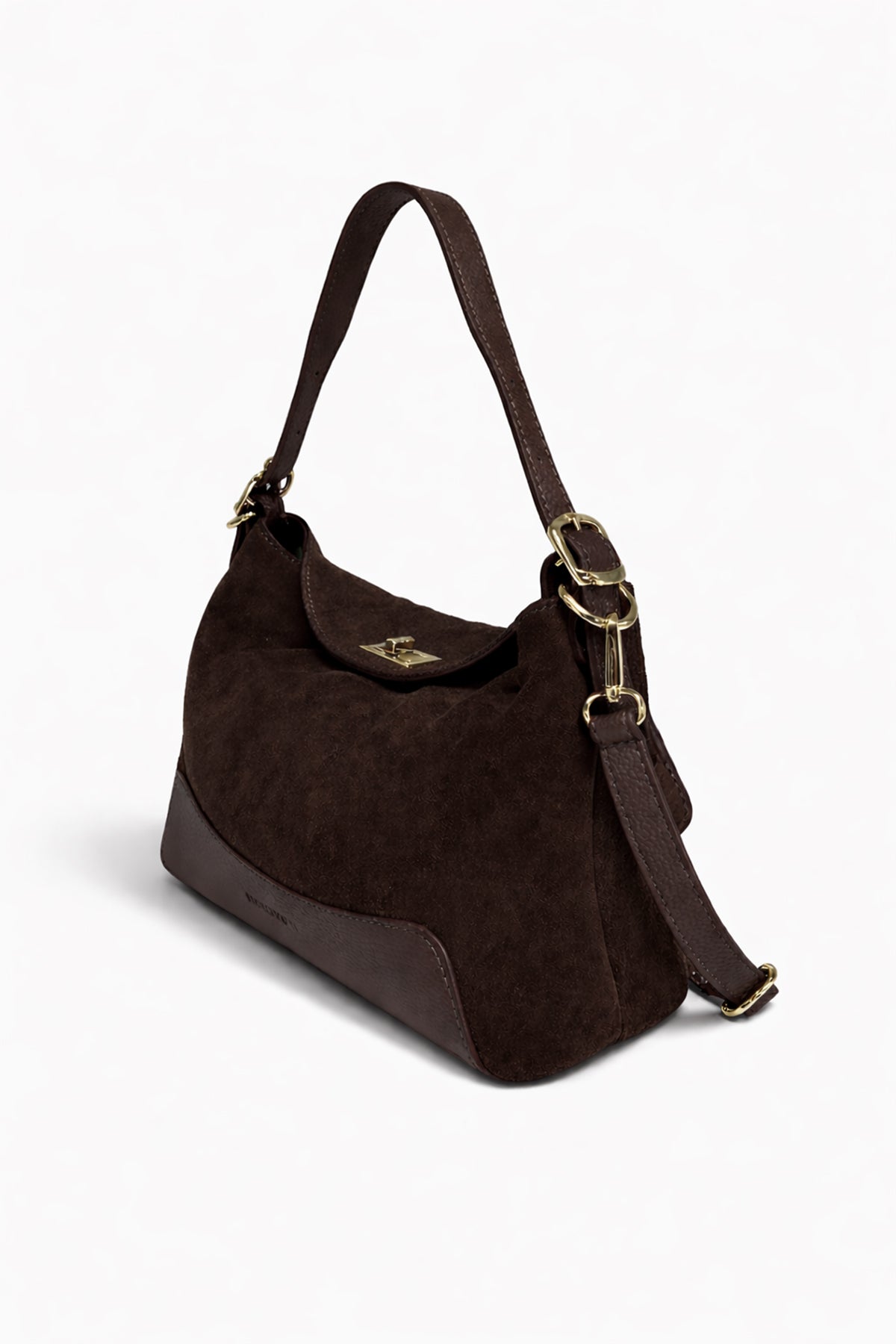 Sac cuir porté épaule PERLA SUEDE, Marron