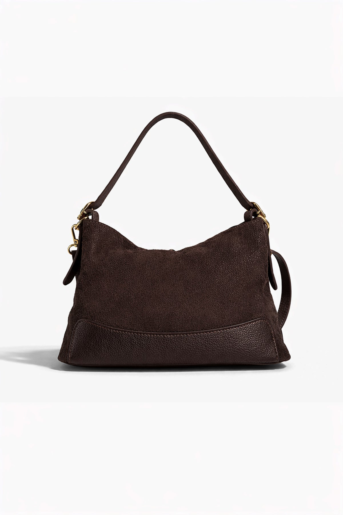 Sac cuir porté épaule PERLA SUEDE, Marron