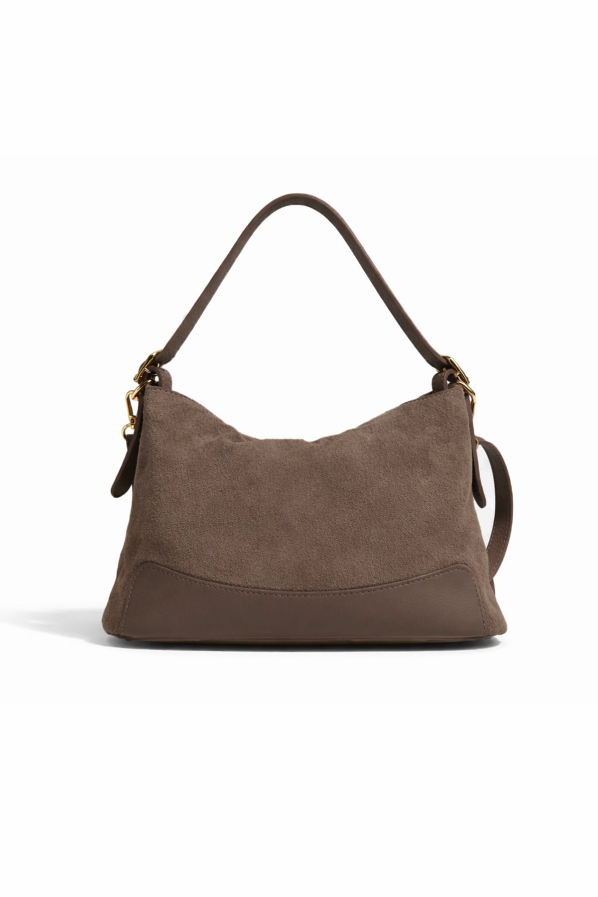 Sac cuir porté épaule  PERLA SUEDE, Taupe