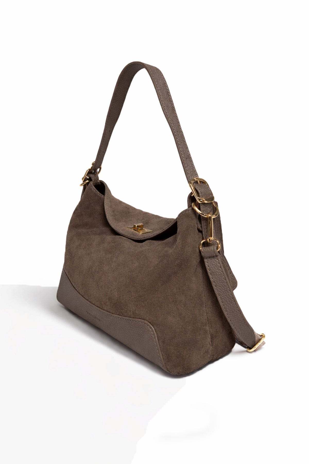 Sac cuir porté épaule  PERLA SUEDE, Taupe