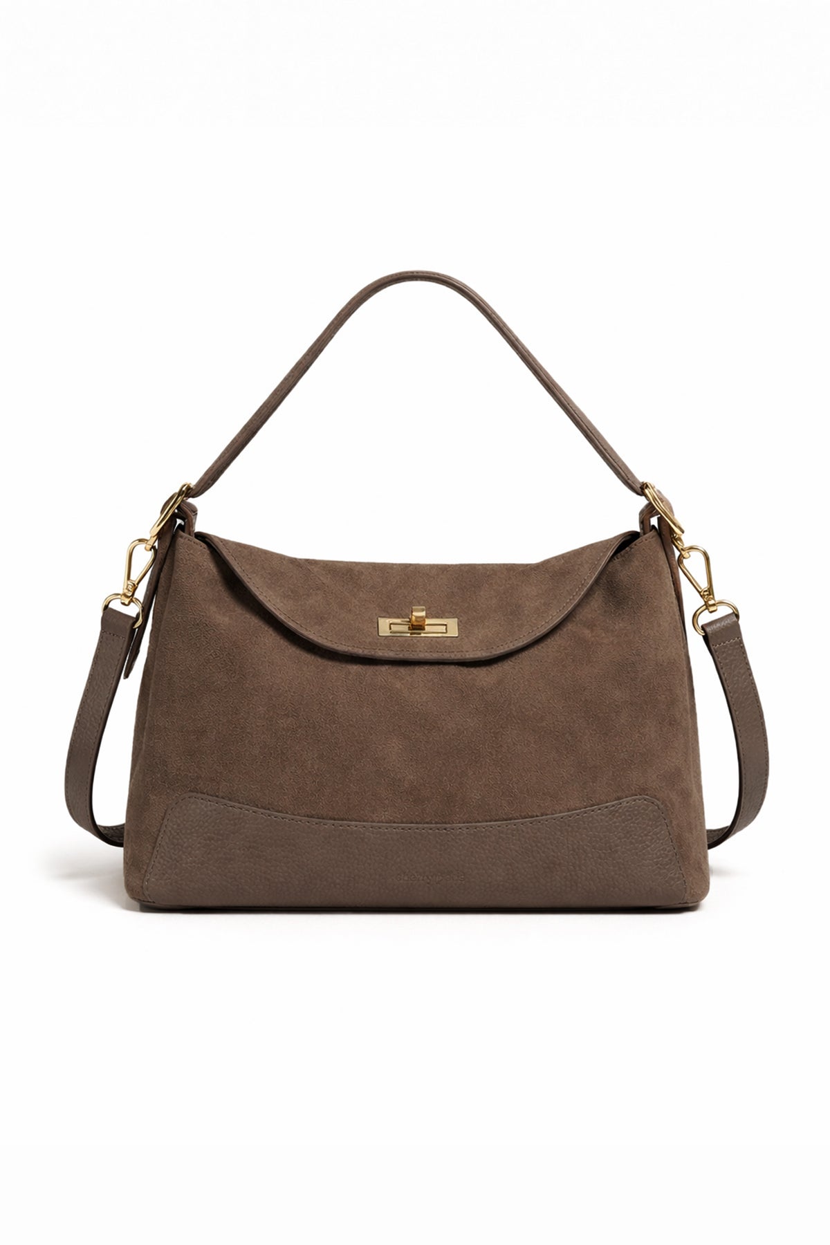Sac cuir porté épaule  PERLA SUEDE, Taupe