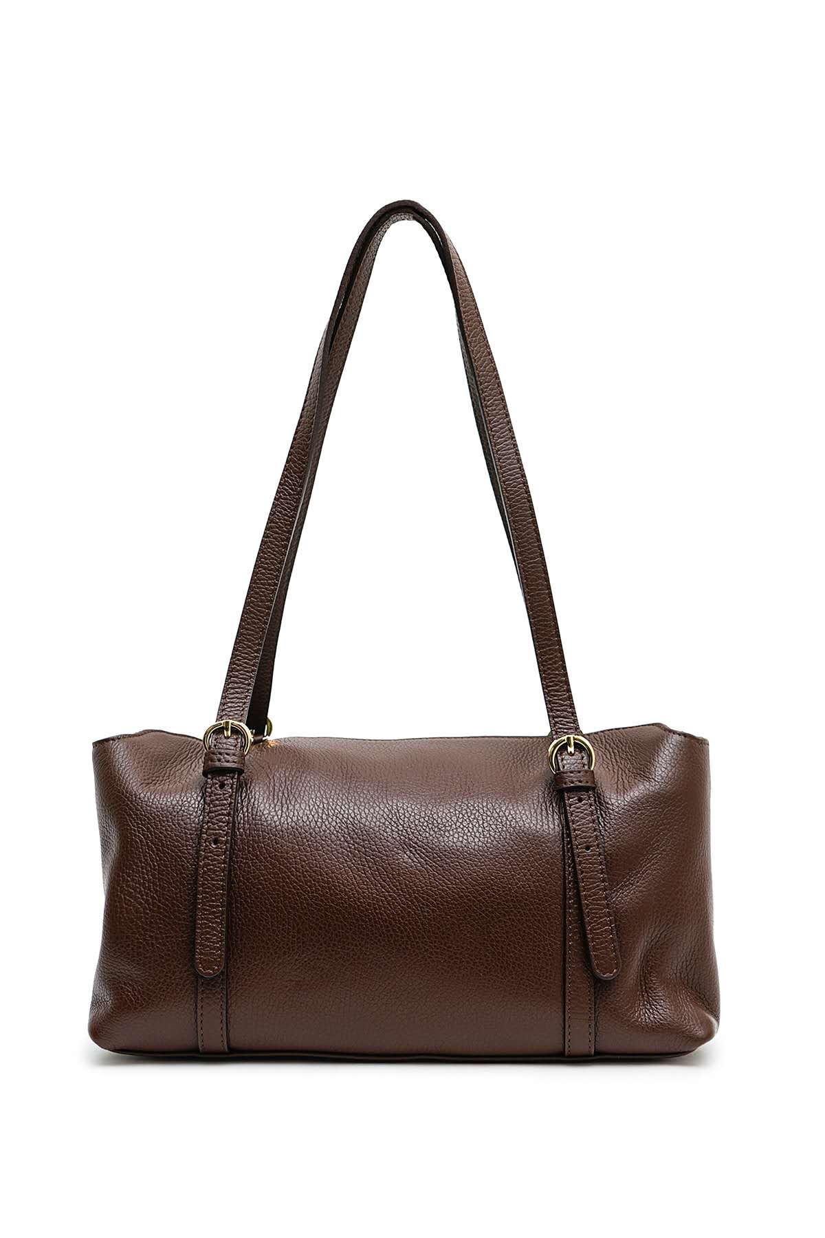 Sac cuir porté épaule LEONCE, Moka