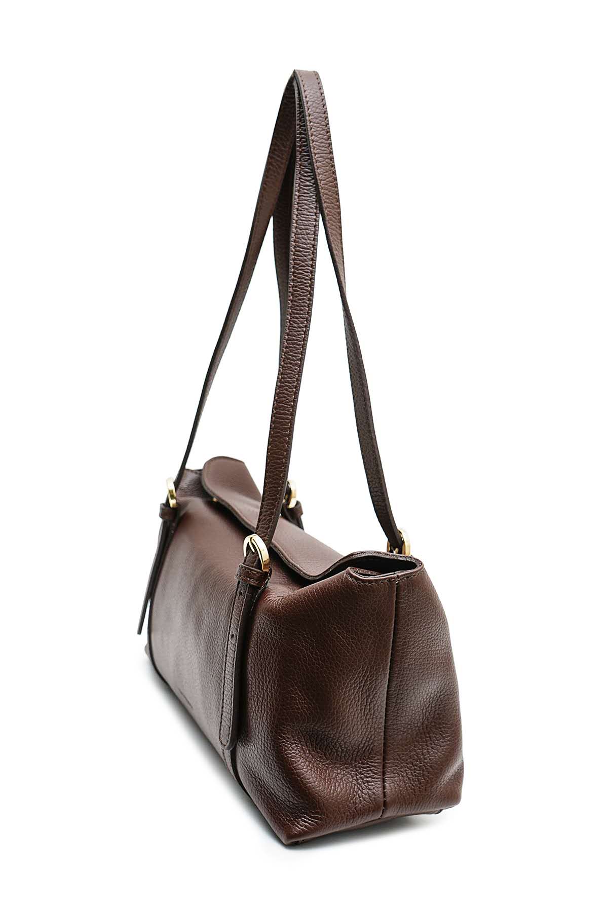 Sac cuir porté épaule LEONCE, Moka