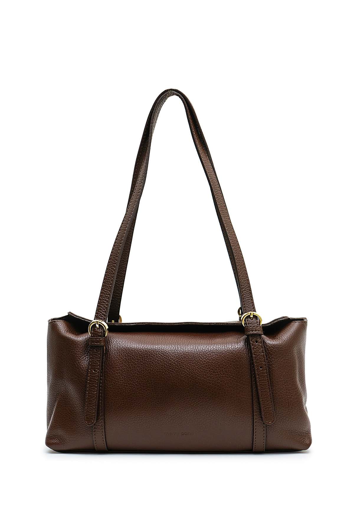 Sac cuir porté épaule LEONCE, Moka