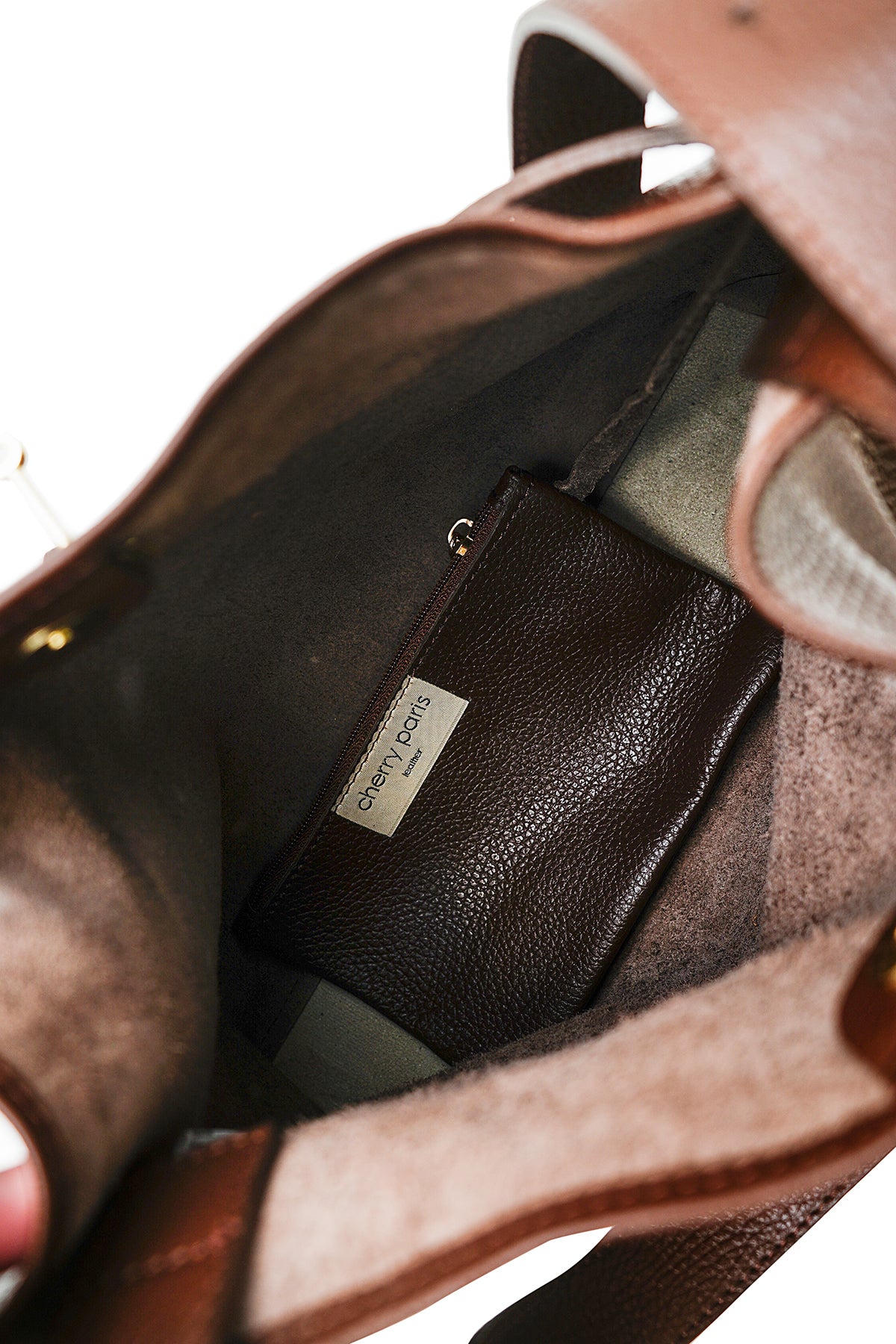 Sac cuir porté épaule ERELL, Moka