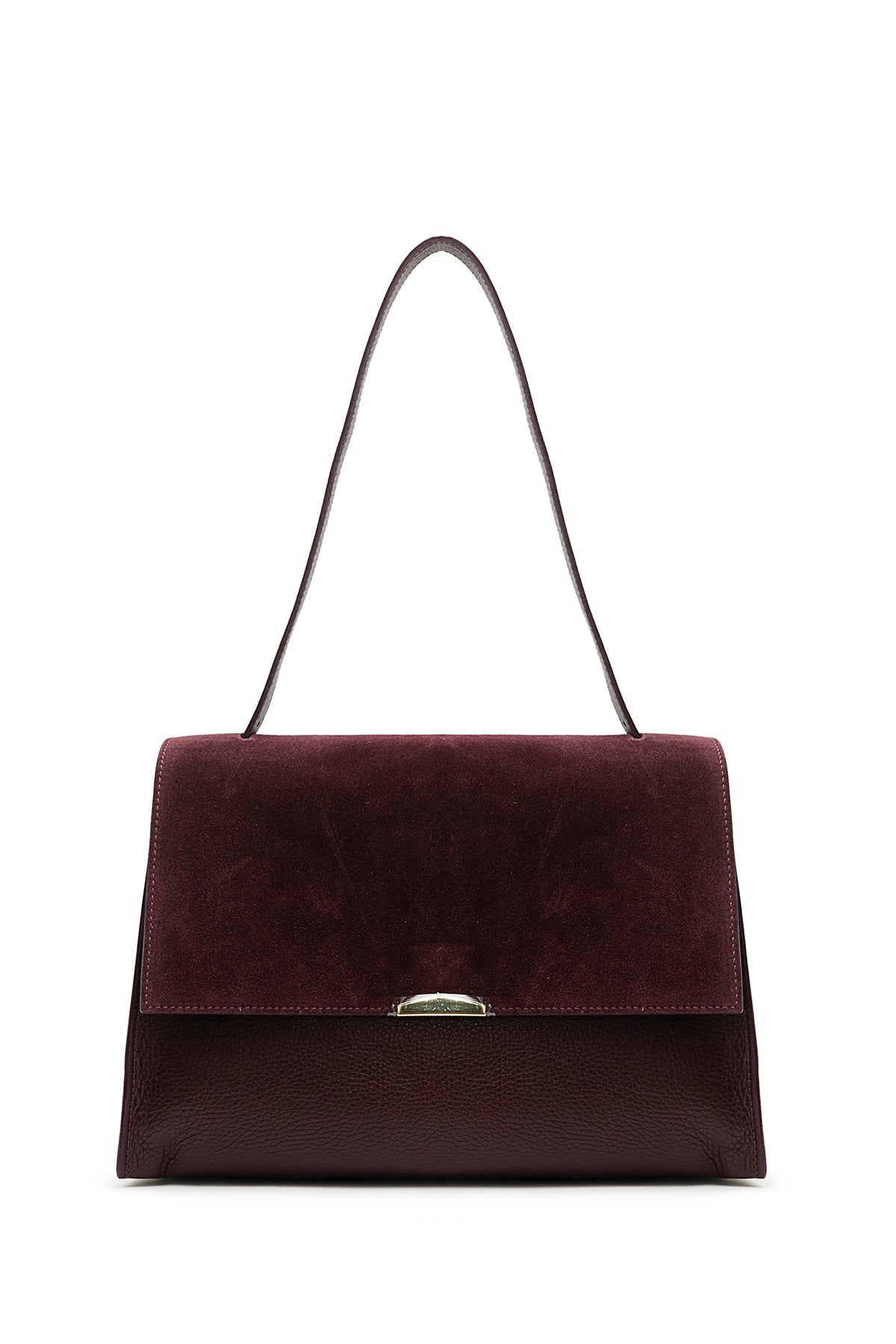 Sac porté main en cuir Bordeaux