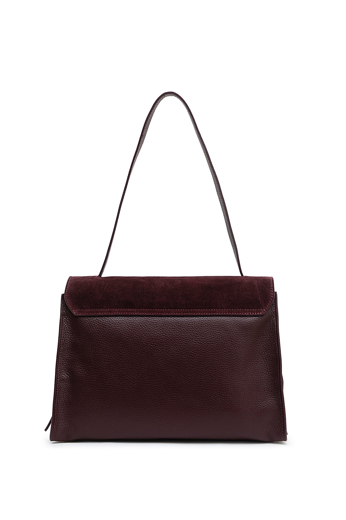 Sac porté main en cuir Bordeaux