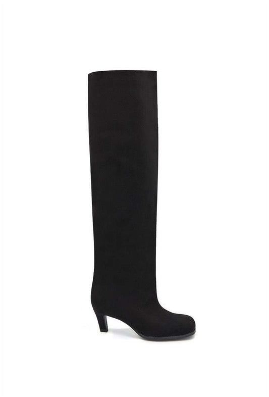 Bottes Hautes Plissées "Slouchy" en Suédine - noir