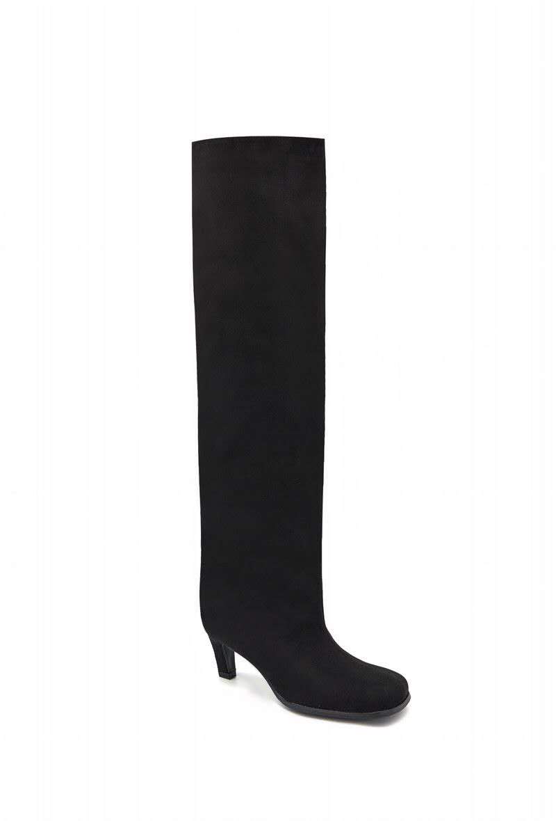 Bottes Hautes Plissées "Slouchy" en Suédine - noir