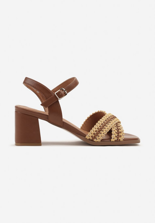 Sandales à Talons avec des Brides croisées Tressées