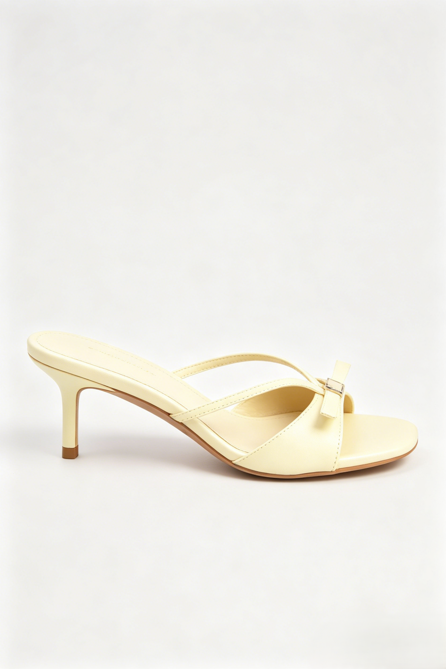Mules à talons, jaune crème