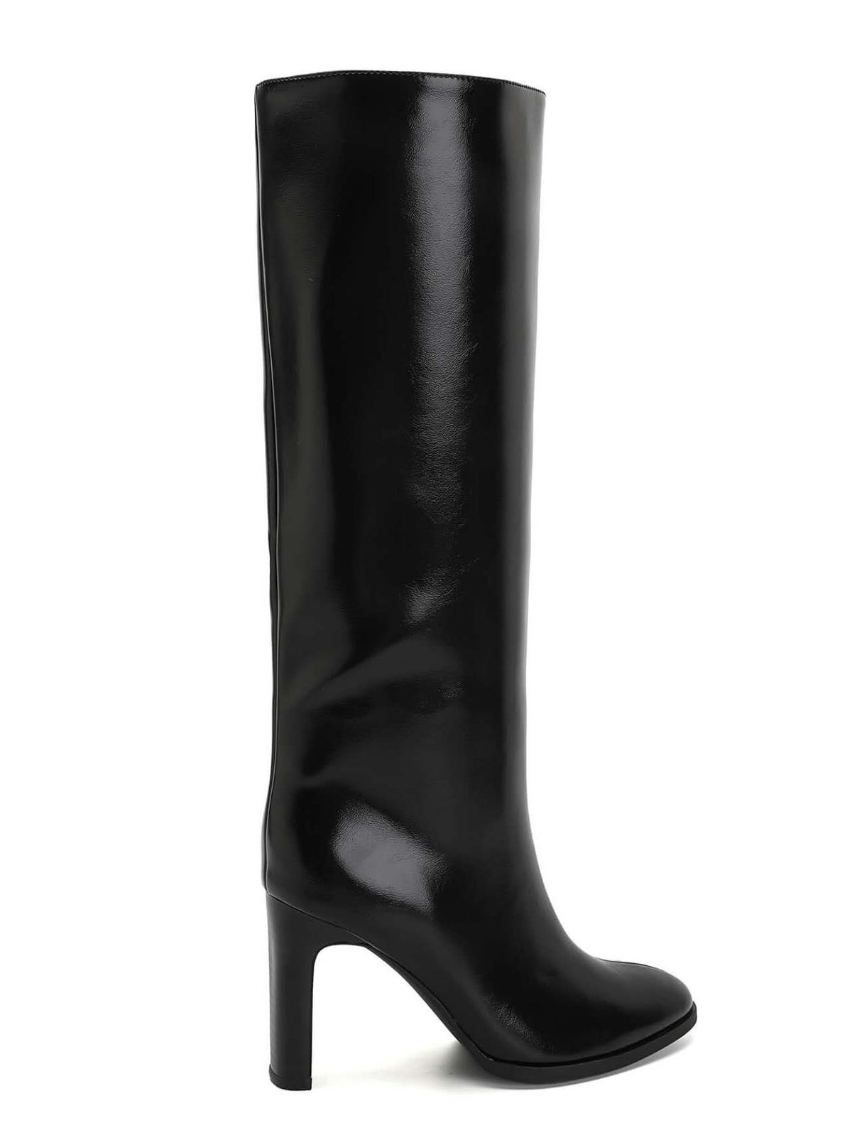 Bottes Hautes en simili-Cuir Glacé - noir